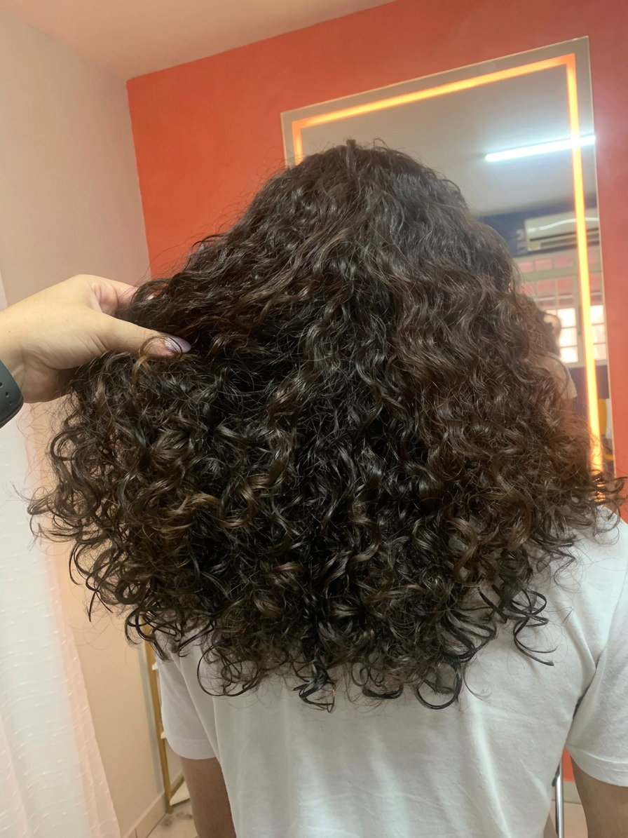 Especialista finalizando cachos da cliente